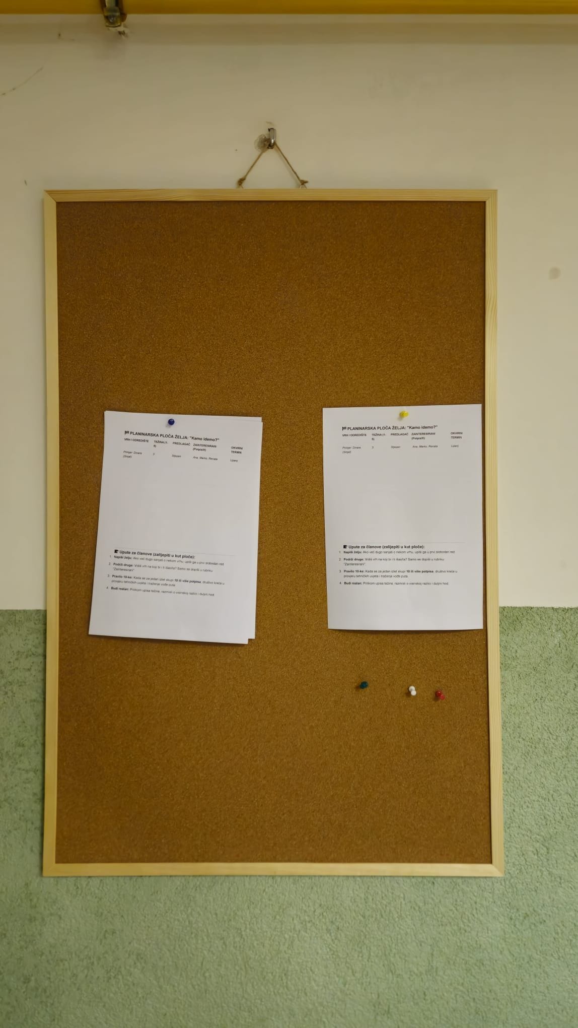 Planinarska ploča želja